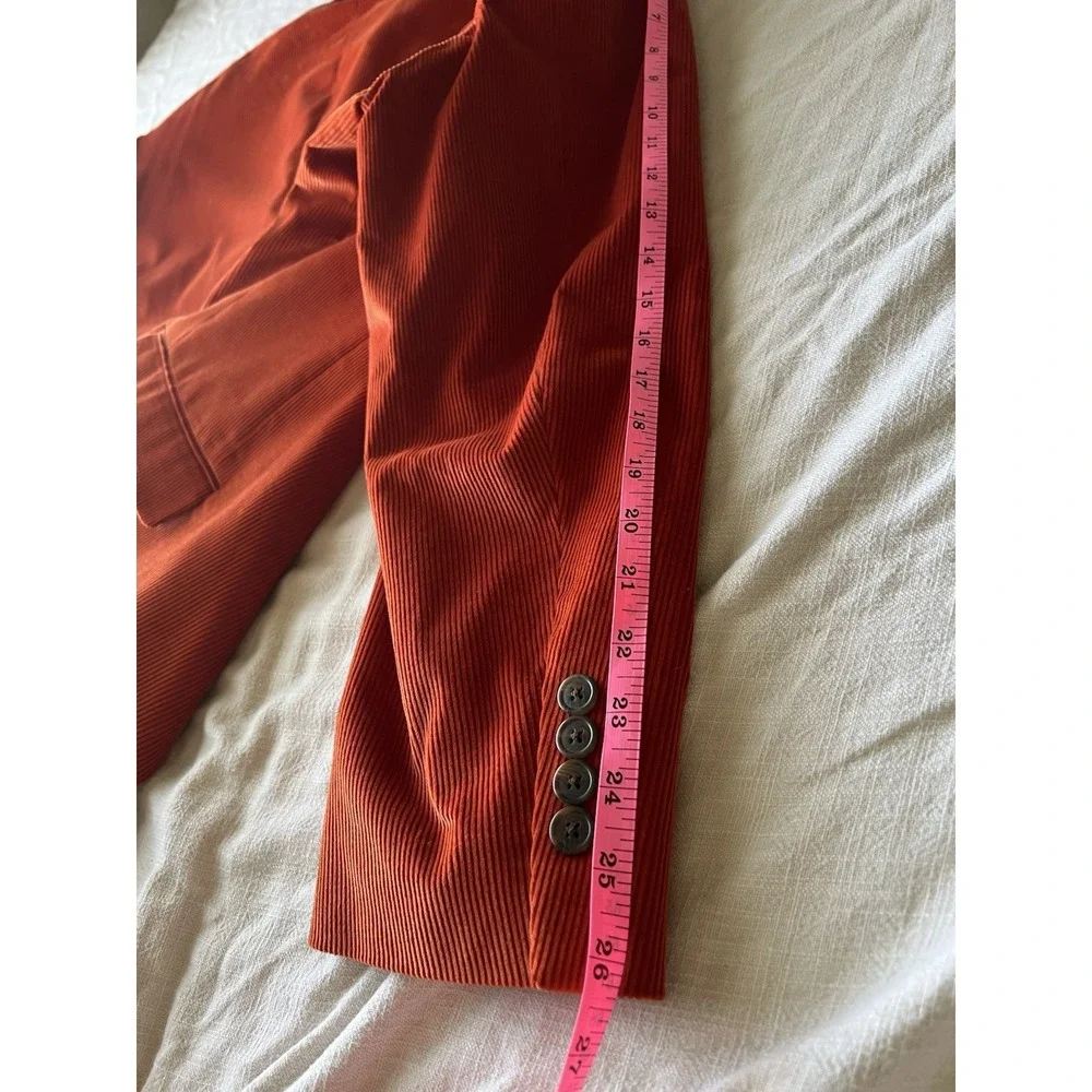 Saddlebred Orange Corduroy Blazer 46L Long Fit 2-Button Notch Lapel